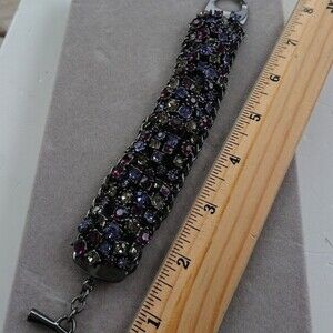 H&M Dazzling purple, pink lavender, rhinestones bracelet